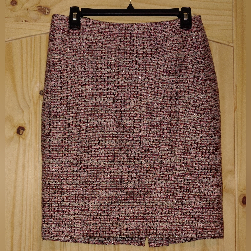 NWOT Kasper Women's Size 4 Petite Metallic Tweed Pencil Skirt